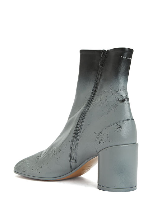 Tabi Siyah Gri Kadın Deri Bot - Görsel 4