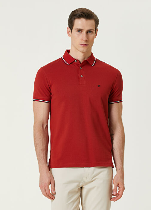 Tommy Hilfiger K rm z Erkek Slim Fit K rm z Organik Pamuk Polo T shirt 1589482 Beymen