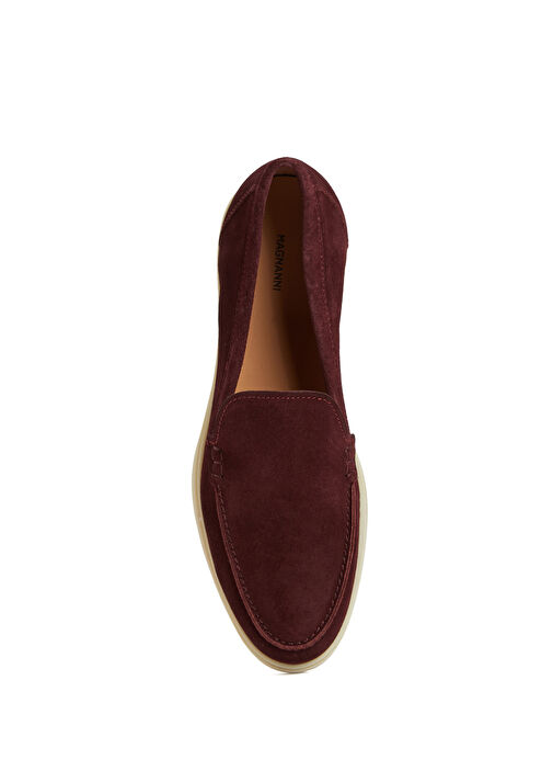 Bordo Kadın Süet Loafer - Görsel 5