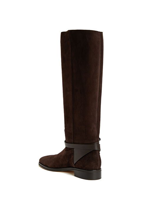 Lawton Koyu Kahverengi Kadın Süet Çizme - Görsel 4