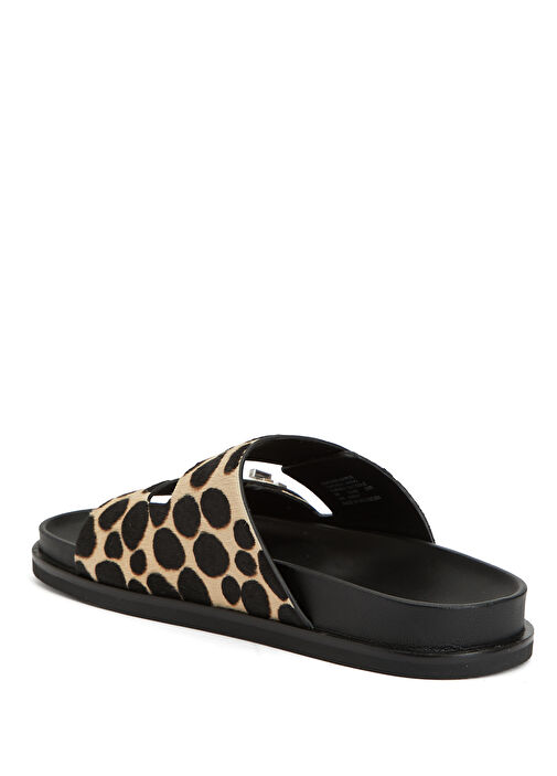 Leopar Desenli Kadın Deri Terlik - Görsel 4