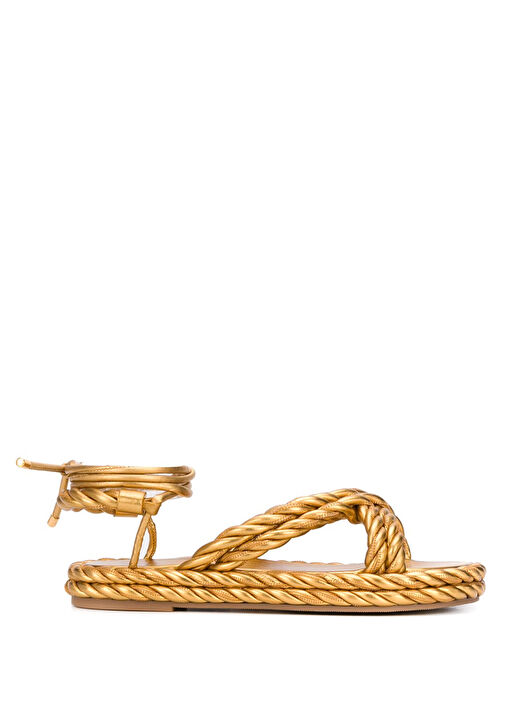 Gold Kadın Deri Sandalet - Görsel 2