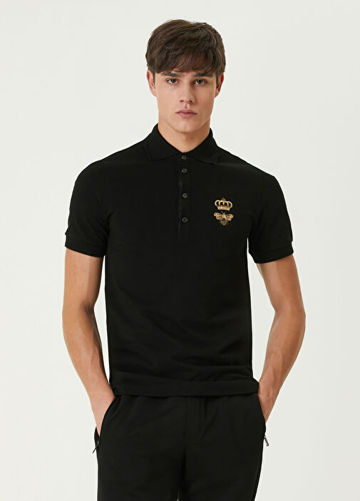 Dolce&Gabbana - Siyah Polo Yaka T-shirt - Siyah