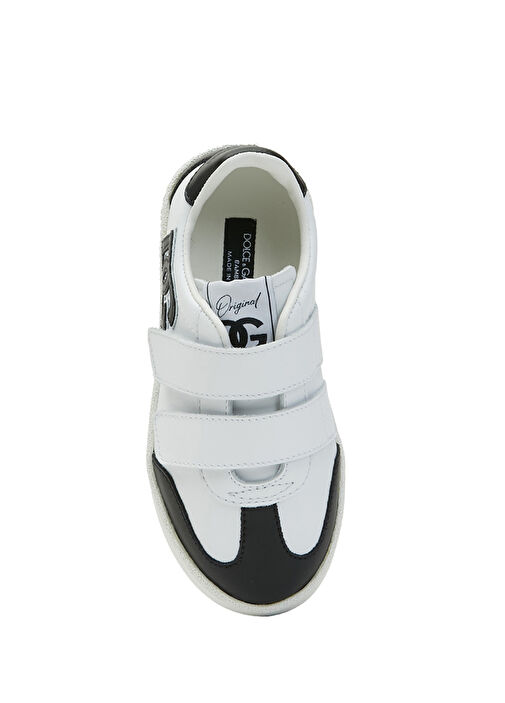 Siyah Beyaz Erkek Çocuk Deri Sneaker - Görsel 5