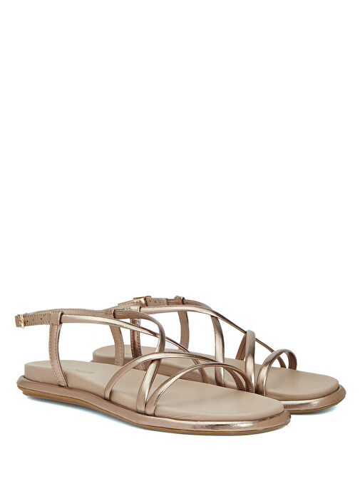 Bronz Kadın Deri Sandalet - Görsel 3