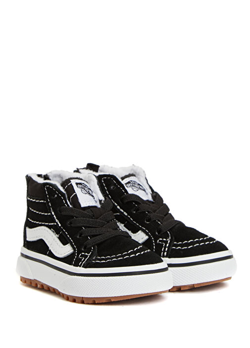 SK8-Hi Zip Siyah Beyaz Çocuk Deri Sneaker - Görsel 3