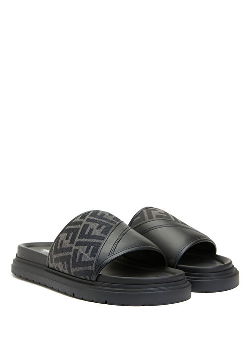 Siyah Logolu Erkek Terlik - Görsel 3