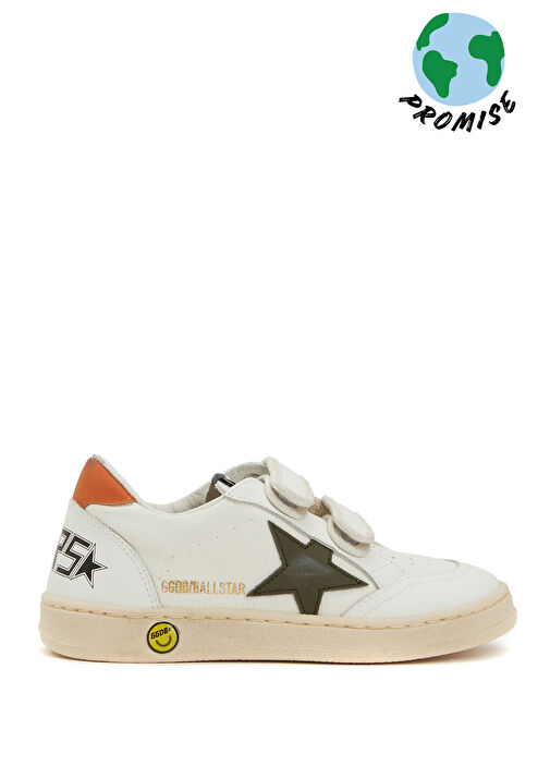 Ball Star Beyaz Yeşil Unisex Çocuk Deri Sneaker - Görsel 2