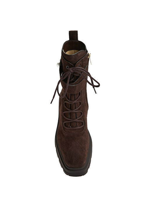 Noemi Koyu Kahverengi Kadın Süet Bot - Görsel 5