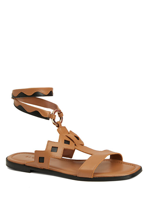 Jane Camel Kadın Deri Sandalet - Görsel 3