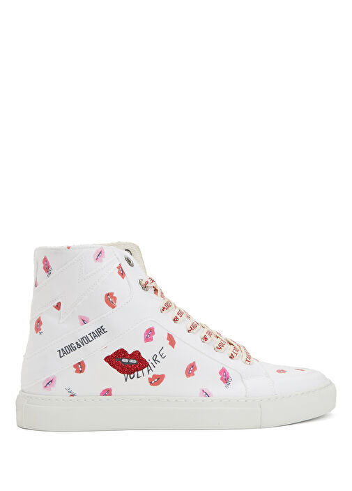 Beyaz Desenli Kadın Sneaker - Görsel 2