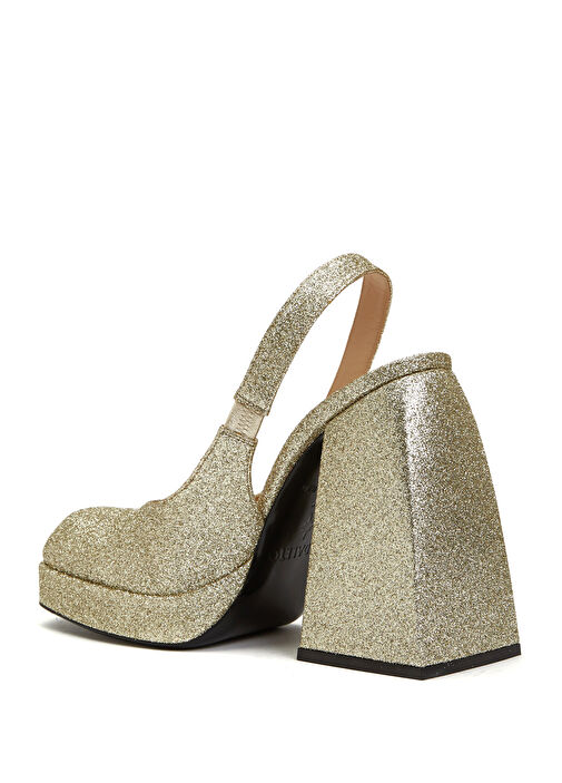 Gold Sim Dokulu Topuklu Ayakkabı - Görsel 4