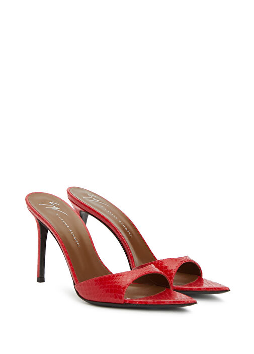 Bordo Desenli Kadın Deri Terlik - Görsel 3