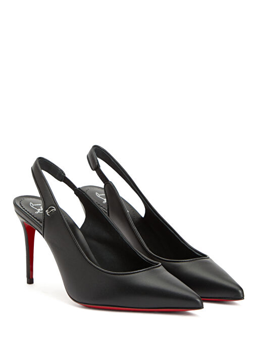 Sporty Kate Siyah Deri Topuklu Ayakkabı - Görsel 3