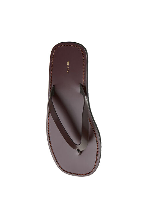 Bordo Kadın Deri Terlik - Görsel 5