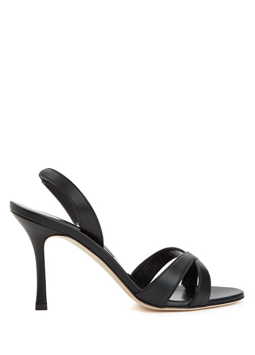 Callasli Siyah Kadın Deri Sandalet - Görsel 2