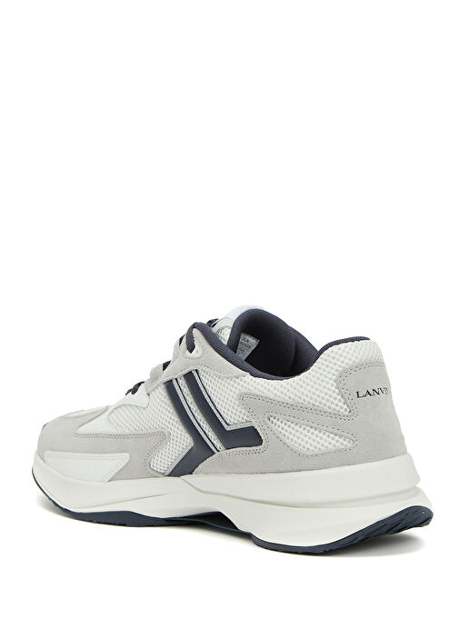 Beyaz Gri Erkek Deri Sneaker - Görsel 4