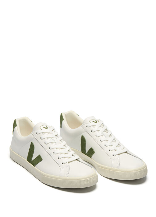 Esplar Beyaz Yeşil Kadın Deri Sneaker - Görsel 3