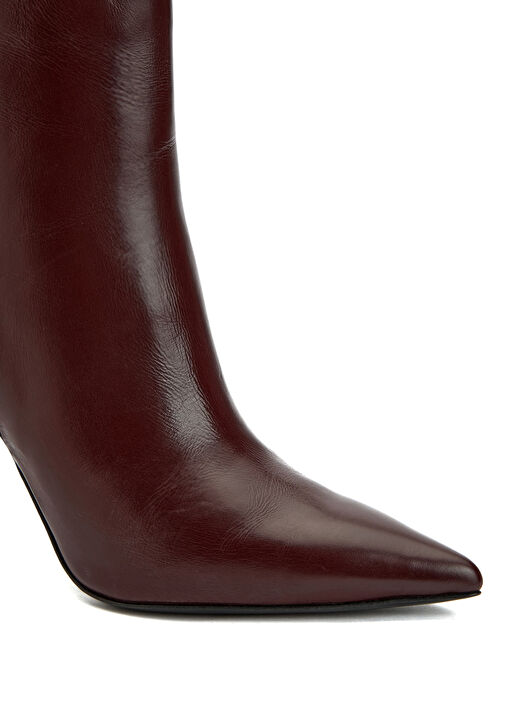 Bordo Kadın Deri Bot - Görsel 7