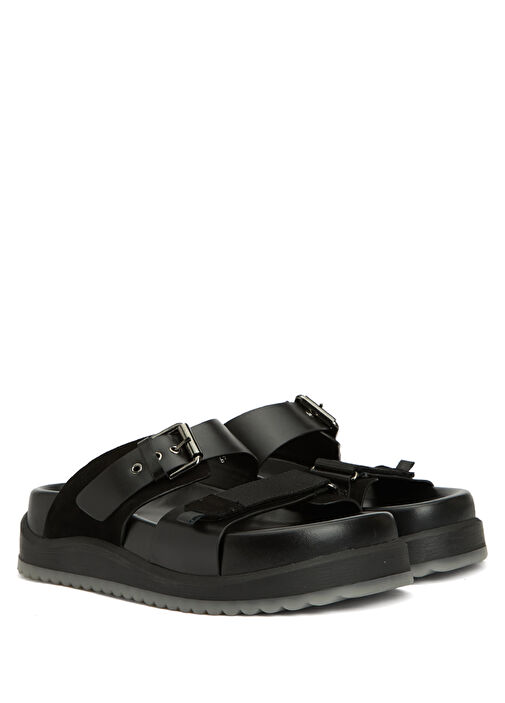 Lola Siyah Kadın Deri Terlik - Görsel 3