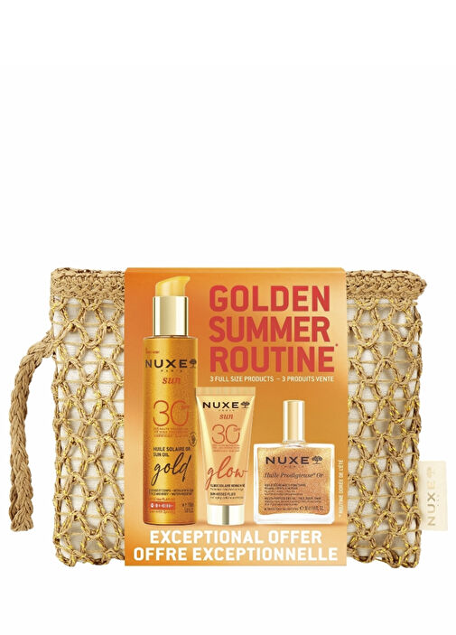 Nuxe - Bronzlaştırıcı + Glow Krem + Işıltılı Kuru Yağ 3'lü Set