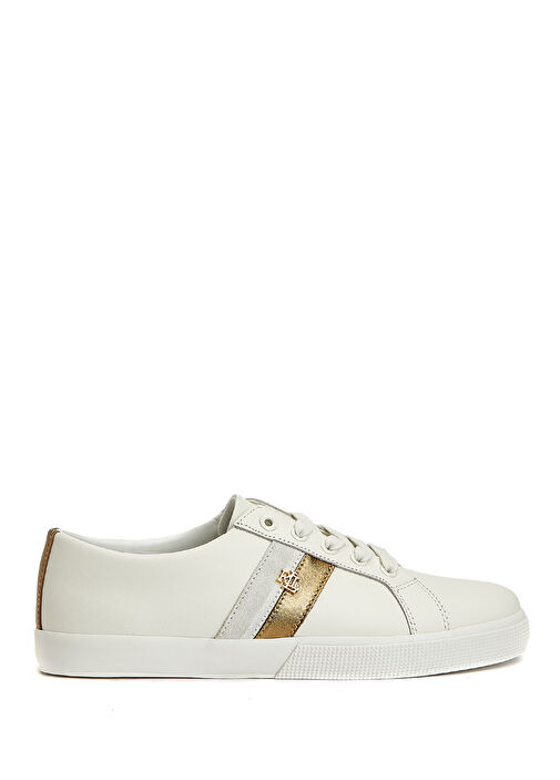 Beyaz Gold Kadın Deri Sneaker - Görsel 2