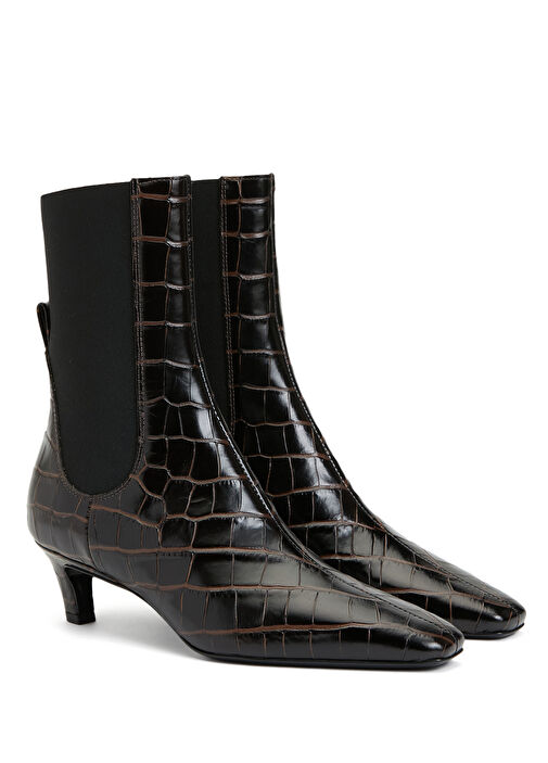 Koyu Kahverengi Kadın Deri Bot - Görsel 3