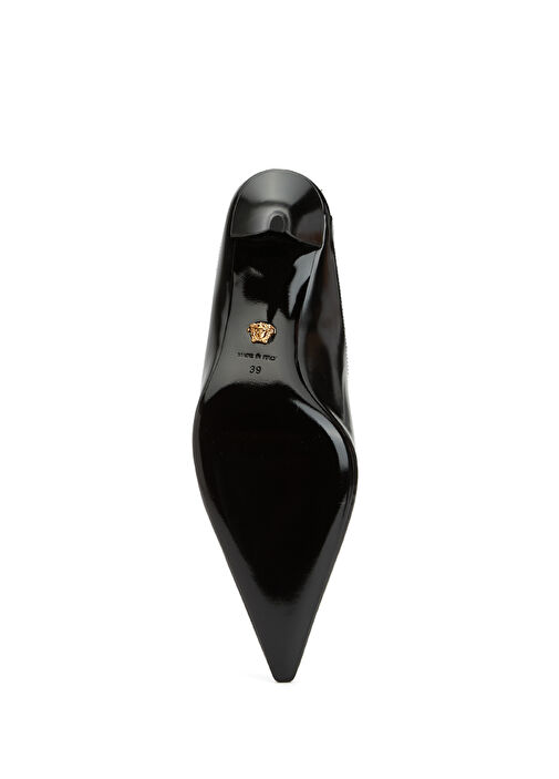 Siyah Medusa Tokalı Kadın Deri Sandalet - Görsel 6