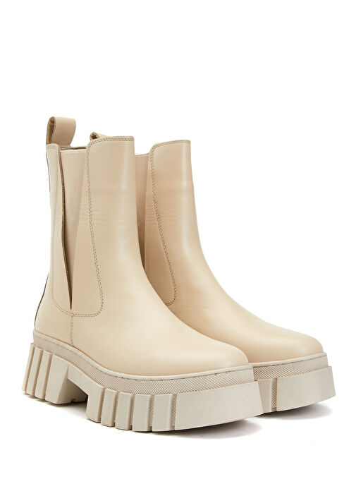 Bej Kadın Deri Bot - Görsel 3