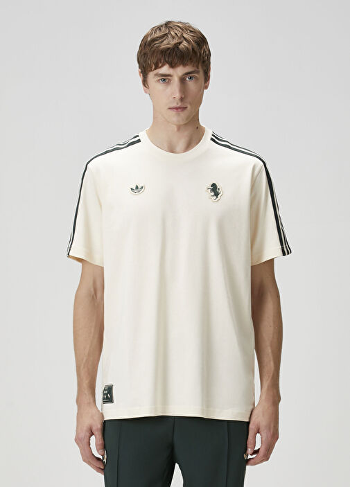 adidas Juventus Tシャツ Adidas - Juventus Terrace Icons Ekru T-shirt - Ekru