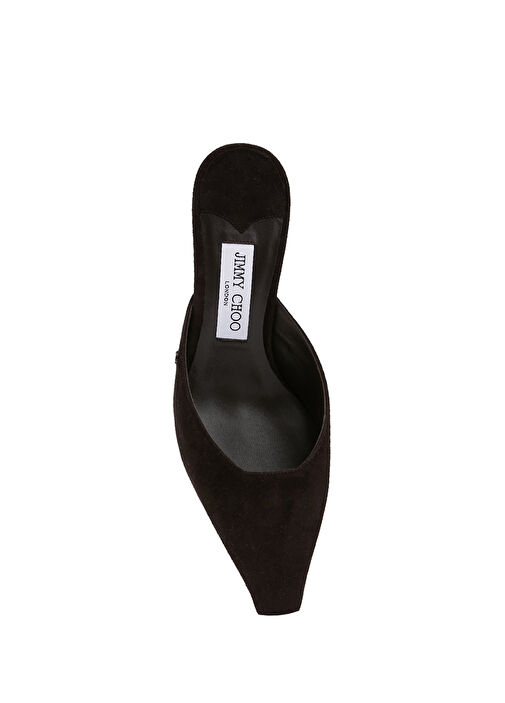 Vivi Koyu Kahverengi Kadın Deri Terlik - Görsel 5