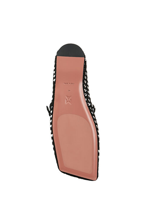 Ane Crystal Siyah Mikro Taşlı Deri Babet - Görsel 6