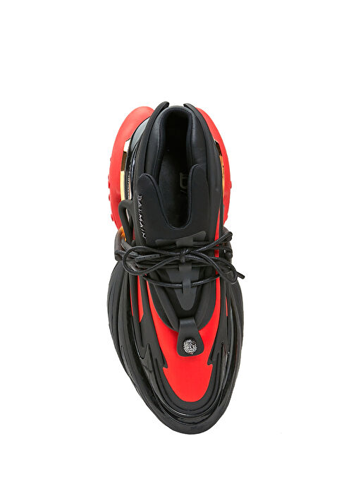 Siyah Kırmızı Geometrik Tabanlı Erkek Sneaker - Görsel 5