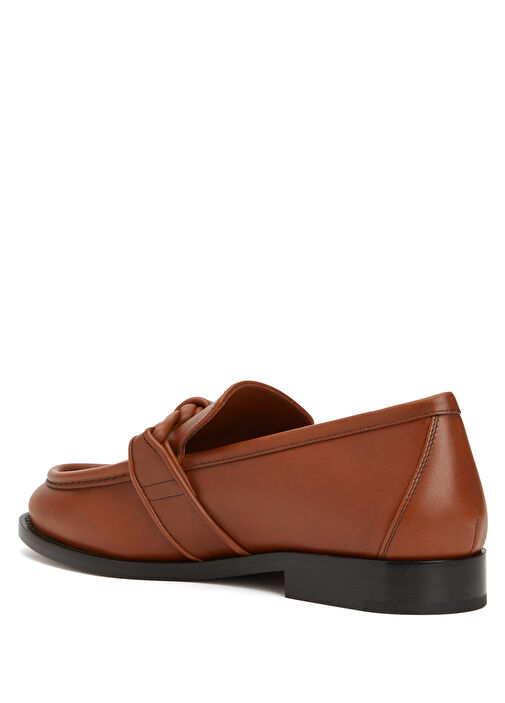 Kahverengi Kadın Deri Loafer - Görsel 4
