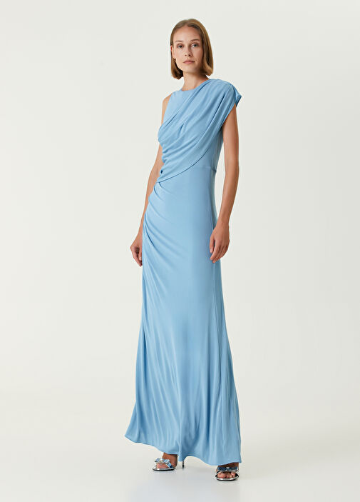 Halston draped dress best sale