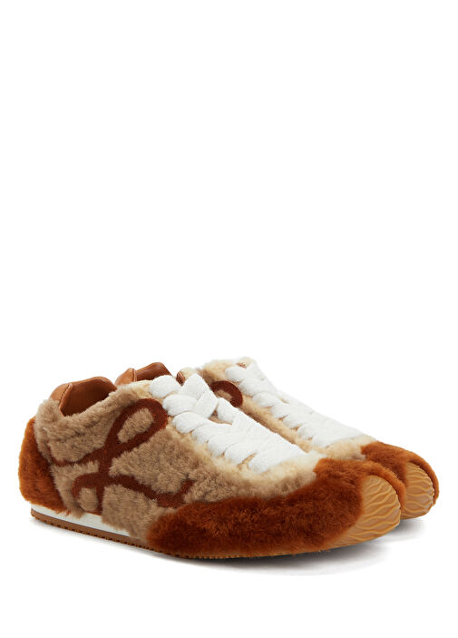 Ballet Runner 2.0 Kahverengi Kadın Deri Sneaker - Görsel 3