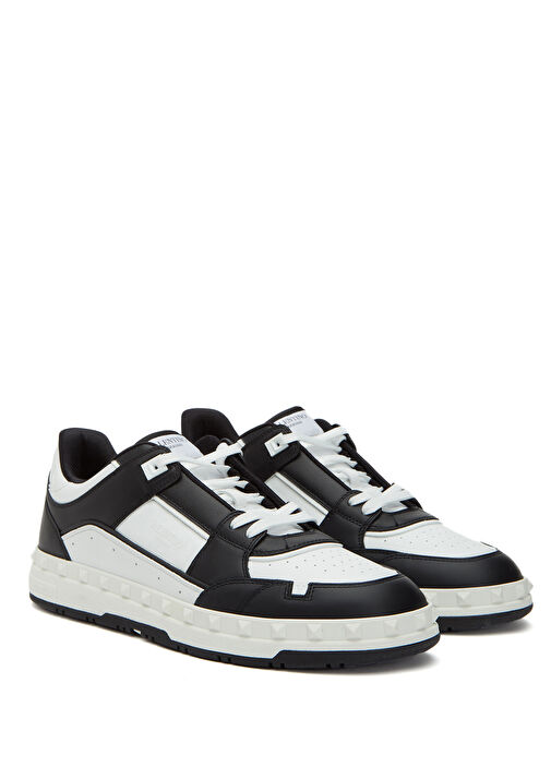 Freedots Siyah Beyaz Erkek Deri Sneaker - Görsel 3