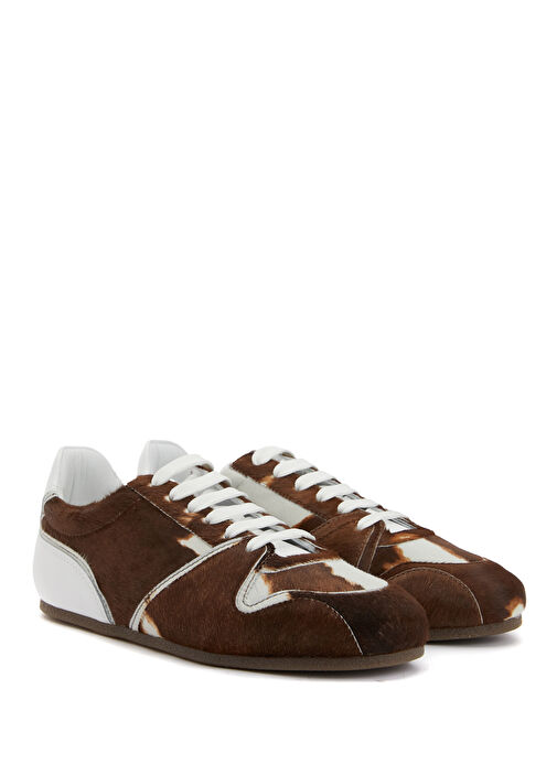 Tennis Kahve Beyaz Kadın Deri Sneaker - Görsel 3