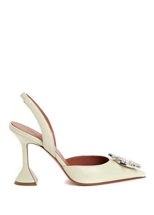 Begum Bej Deri Topuklu Ayakkabı - Görsel 2