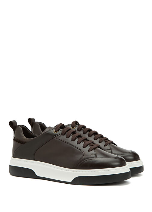Koyu Kahverengi Erkek Deri Sneaker - Görsel 3