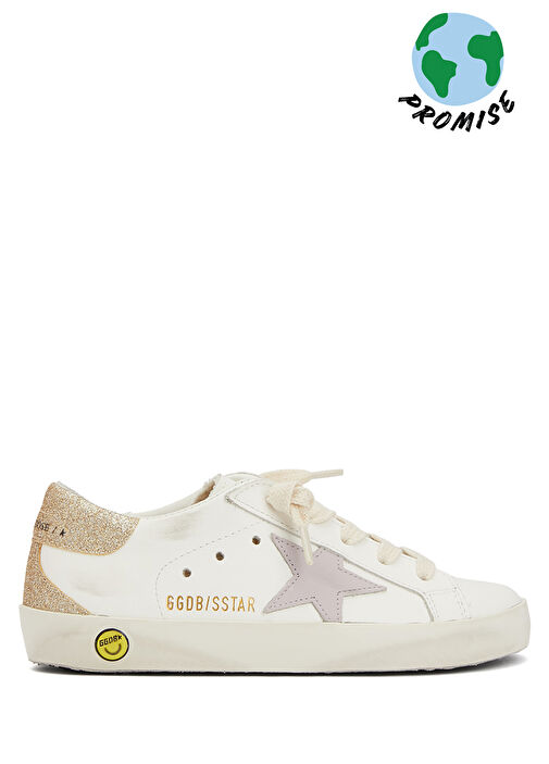 Super-Star Beyaz Lila Kız Çocuk Deri Sneaker - Görsel 2
