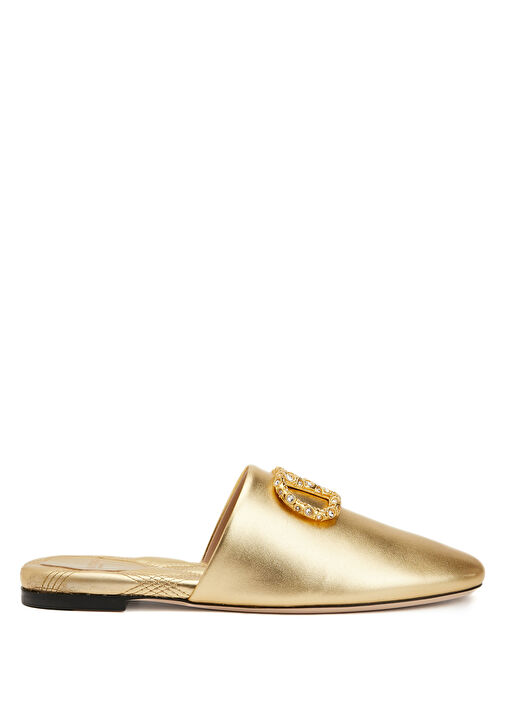 VLogo Signature Gold Kadın Deri Terlik - Görsel 2