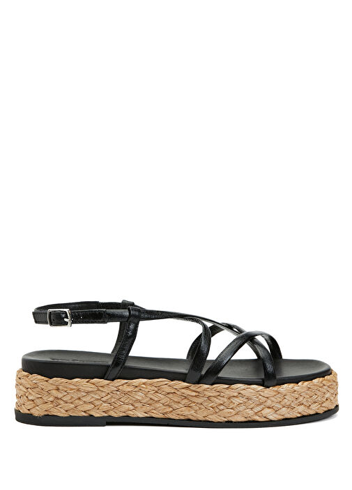 Siyah Kadın Deri Sandalet - Görsel 2
