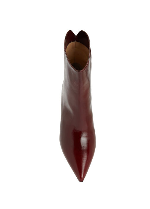 Bordo Kadın Deri Bot - Görsel 5