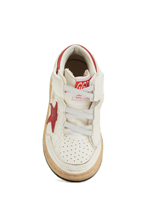 Sky-Star Beyaz Kırmızı Unisex Bebek Deri Sneaker - Görsel 6