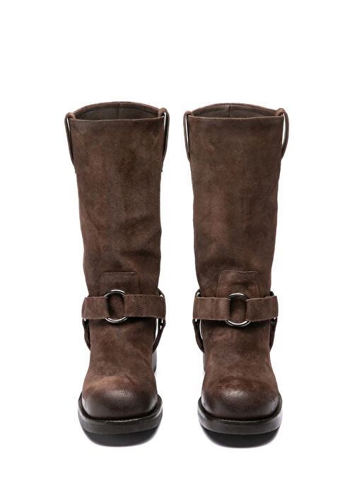 Kahverengi Kadın Süet Bot - Görsel 4