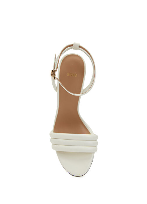 Beyaz Kadın Deri Sandalet - Görsel 10