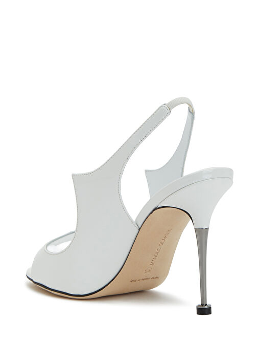Manolo Blahnik Manolo Blahnik Minza Beyaz Kadın Deri Sandalet Sandalet & Terlik | Beymen Beyaz - 4. görsel