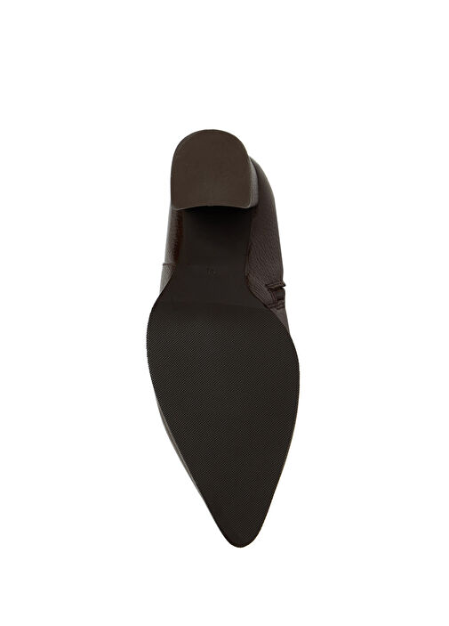 Koyu Kahverengi Kadın Deri Flotter Çizme - Görsel 6