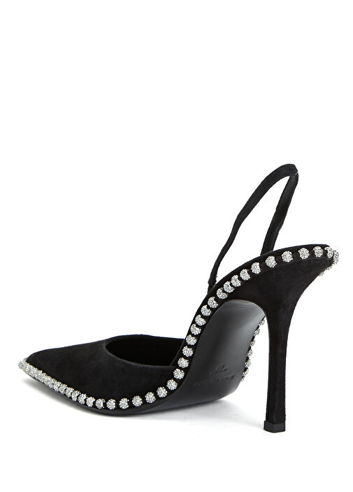 Siyah Deri Topuklu Ayakkabı - Görsel 4